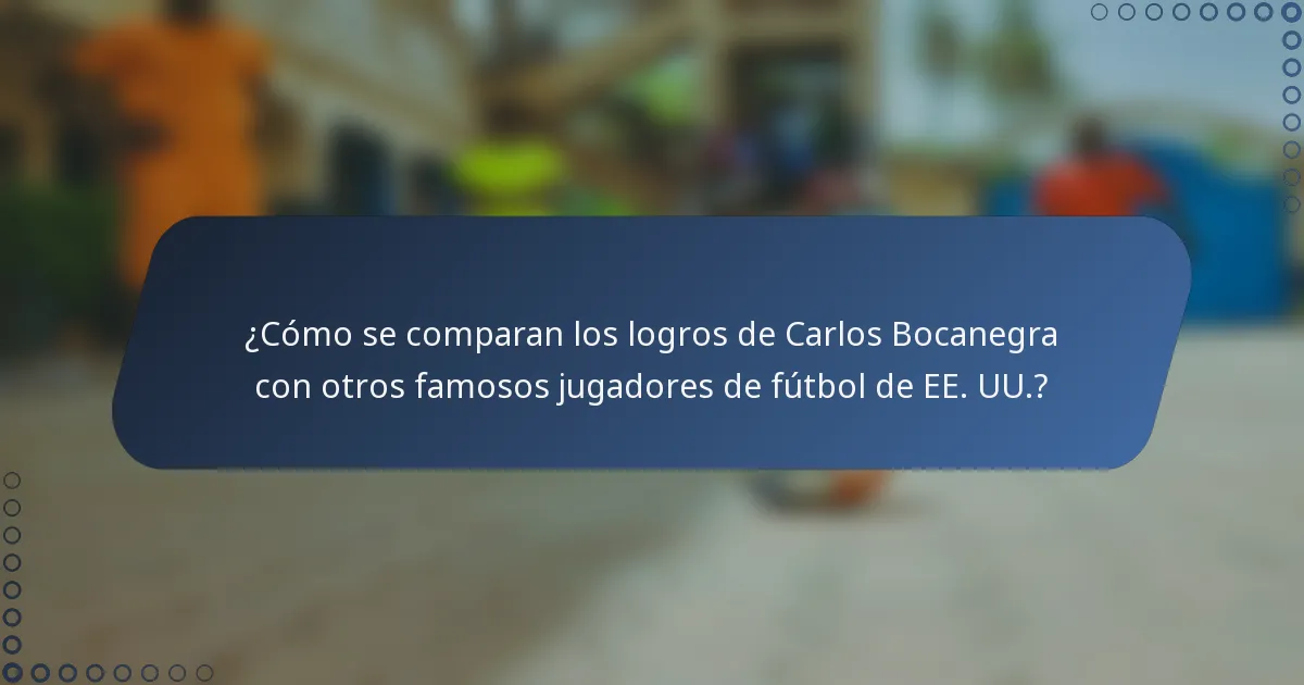 ¿Cómo se comparan los logros de Carlos Bocanegra con otros famosos jugadores de fútbol de EE. UU.?