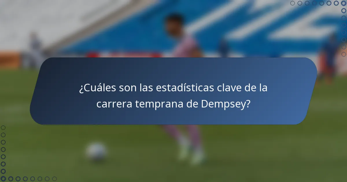 ¿Cuáles son las estadísticas clave de la carrera temprana de Dempsey?